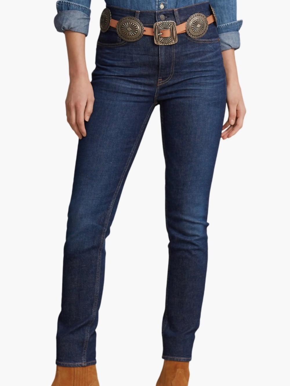Polo Ralph Lauren High Rise Skinny Jeans Women 31 Indigo Dark Blue - NWT